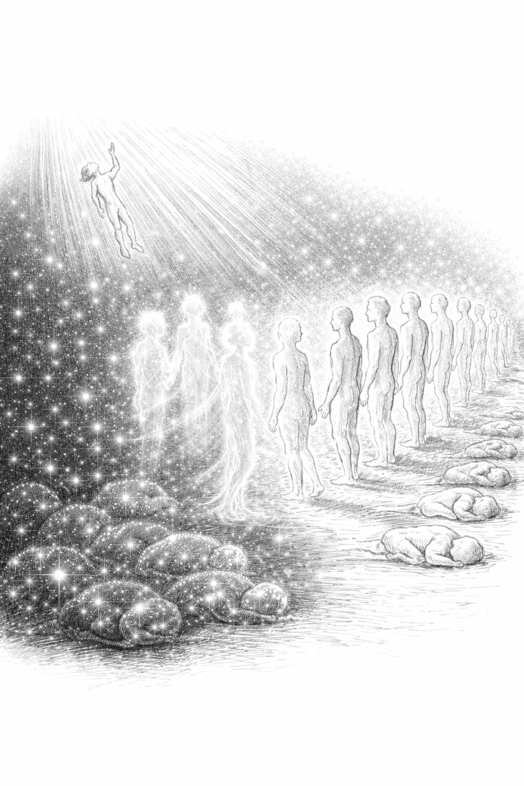 A drawing of a line of people AI-generated content may be incorrect.